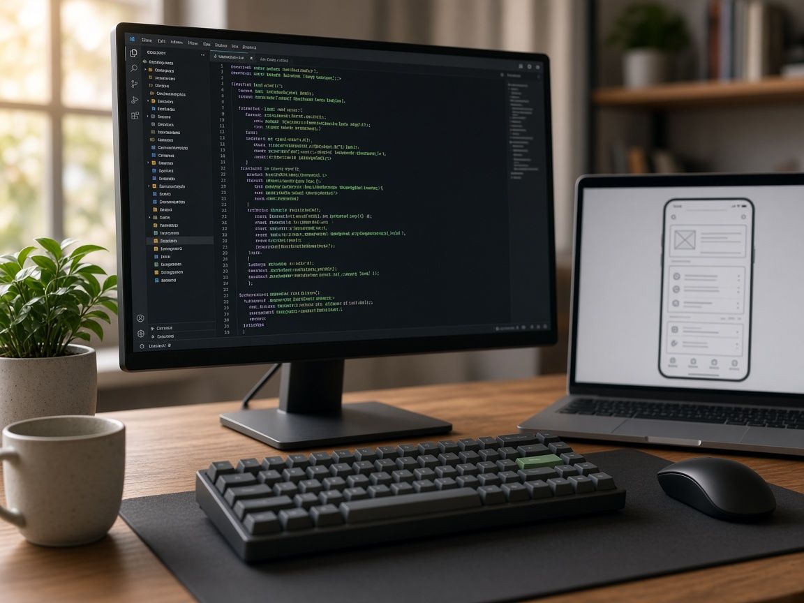Arbeitsplatz eines Softwareentwicklers